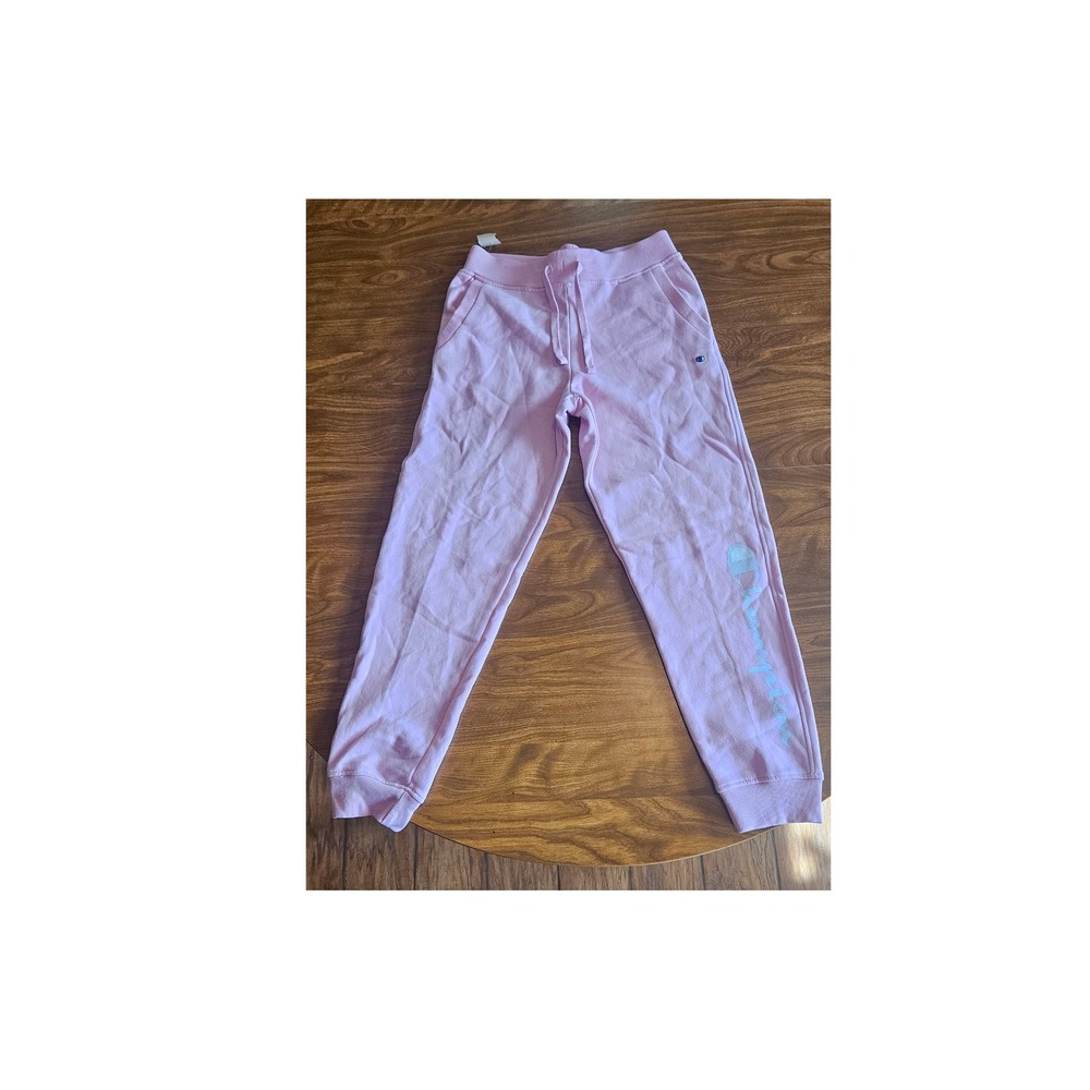 Champion Kids Girls Jogger Sweatpants Pink Athletic Logo Activewear Large